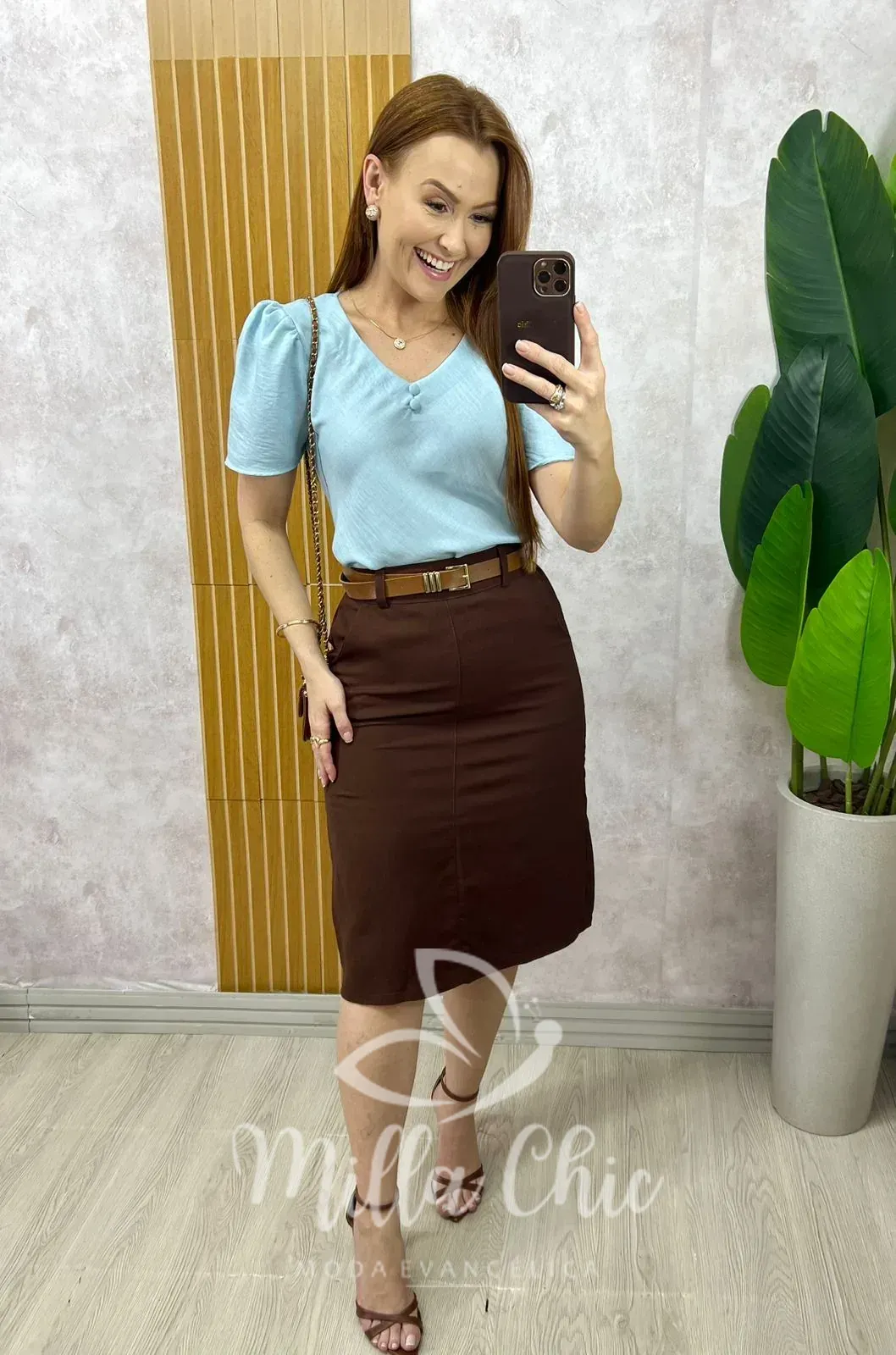 Milla Chic – Saia Nice em sarja – Areia (cópia) Milla Chic - Saia Nice em sarja - Areia (cópia)