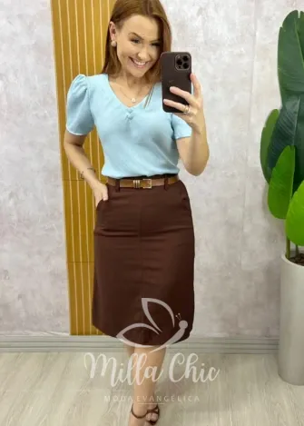 Milla Chic - Saia Nice em sarja - Areia (cópia)