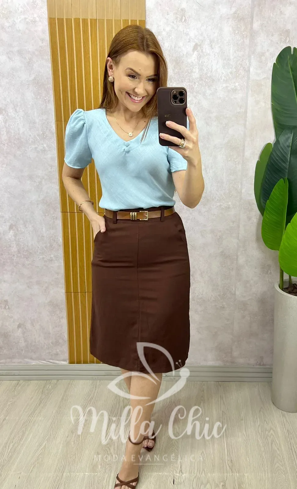 Milla Chic – Saia Nice em sarja – Areia (cópia) Milla Chic - Saia Nice em sarja - Areia (cópia)