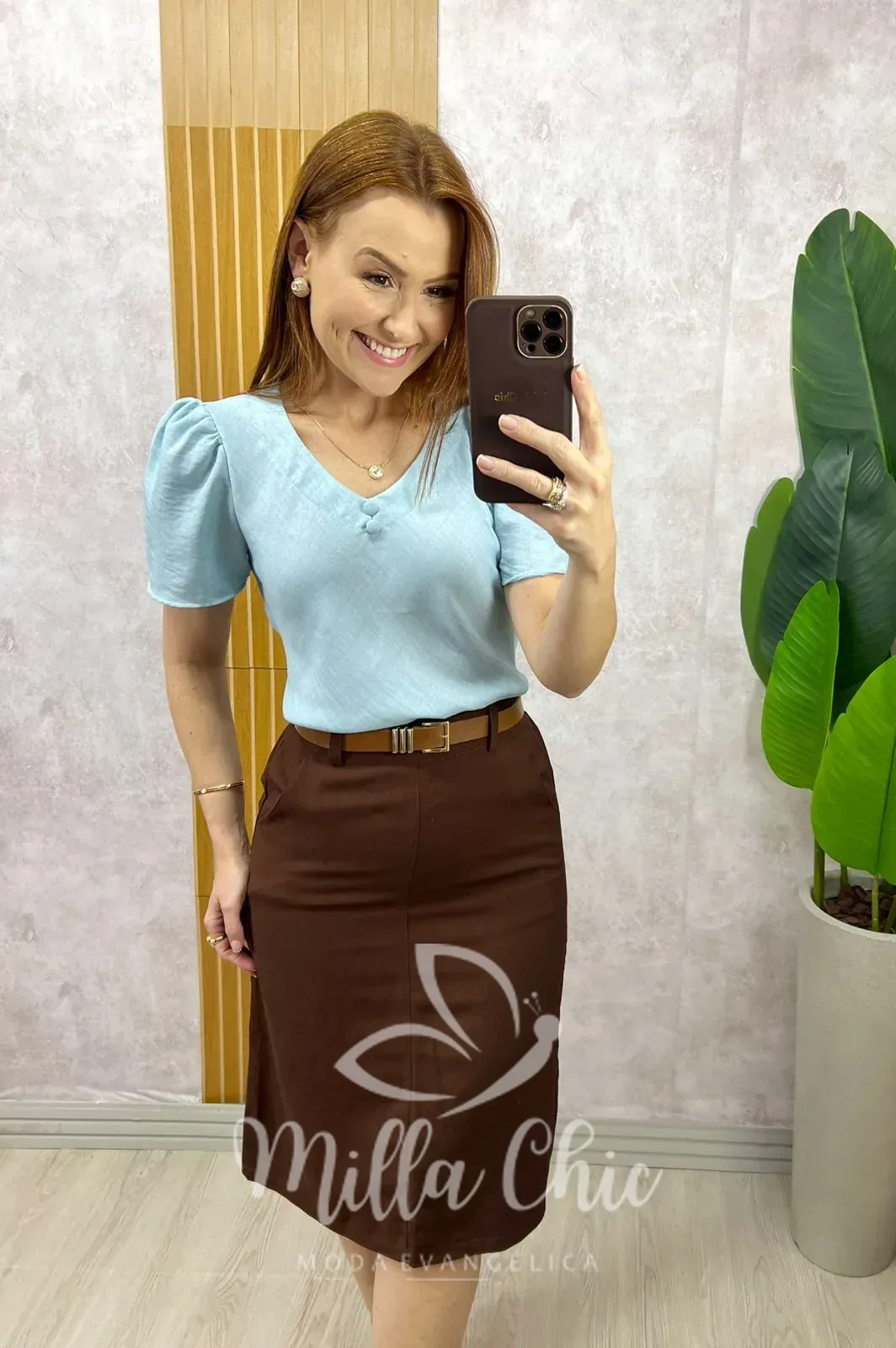 Milla Chic – Saia Nice em sarja – Areia (cópia) Milla Chic - Saia Nice em sarja - Areia (cópia)