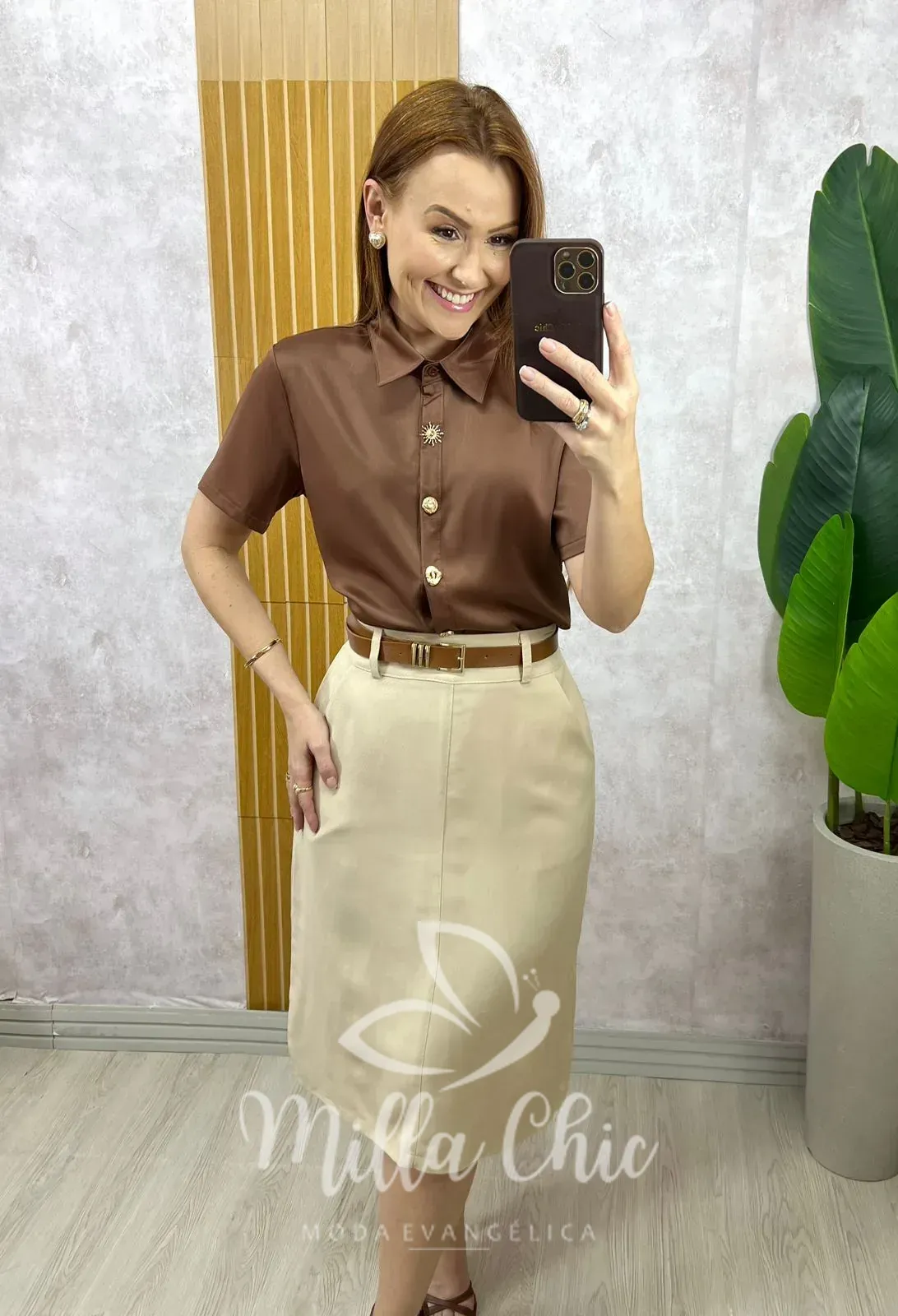 Milla Chic – Saia Nice em sarja – Preta (cópia) Milla Chic - Saia Nice em sarja - Preta (cópia)