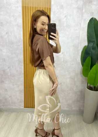 Milla Chic - Saia Nice em sarja - Preta (cópia)