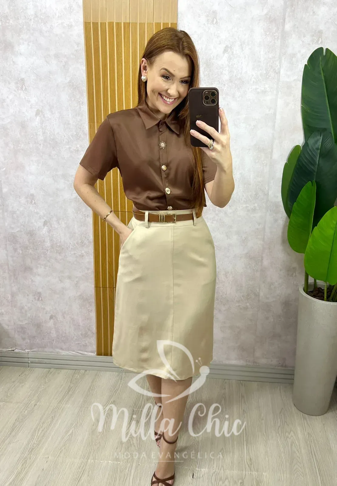 Milla Chic – Saia Nice em sarja – Preta (cópia) Milla Chic - Saia Nice em sarja - Preta (cópia)