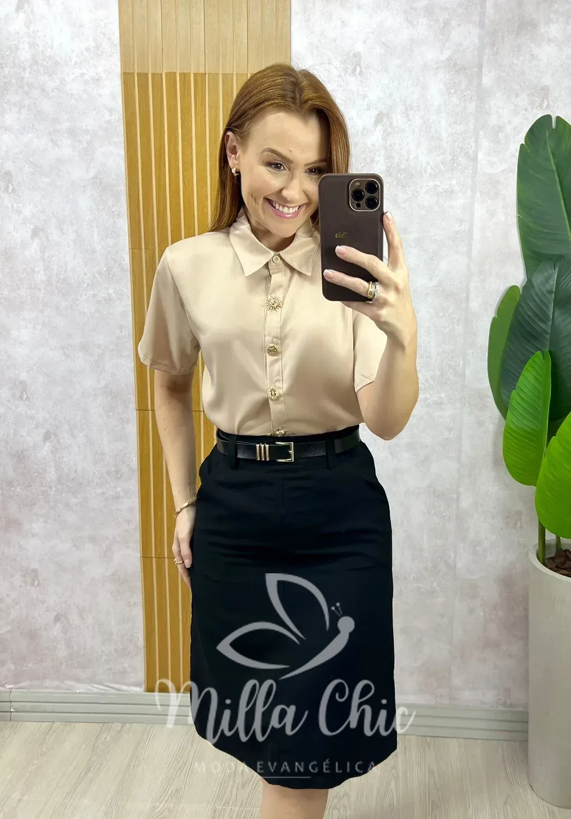 Milla Chic – Saia Nice em sarja – Preta Milla Chic - Saia Nice em sarja - Preta