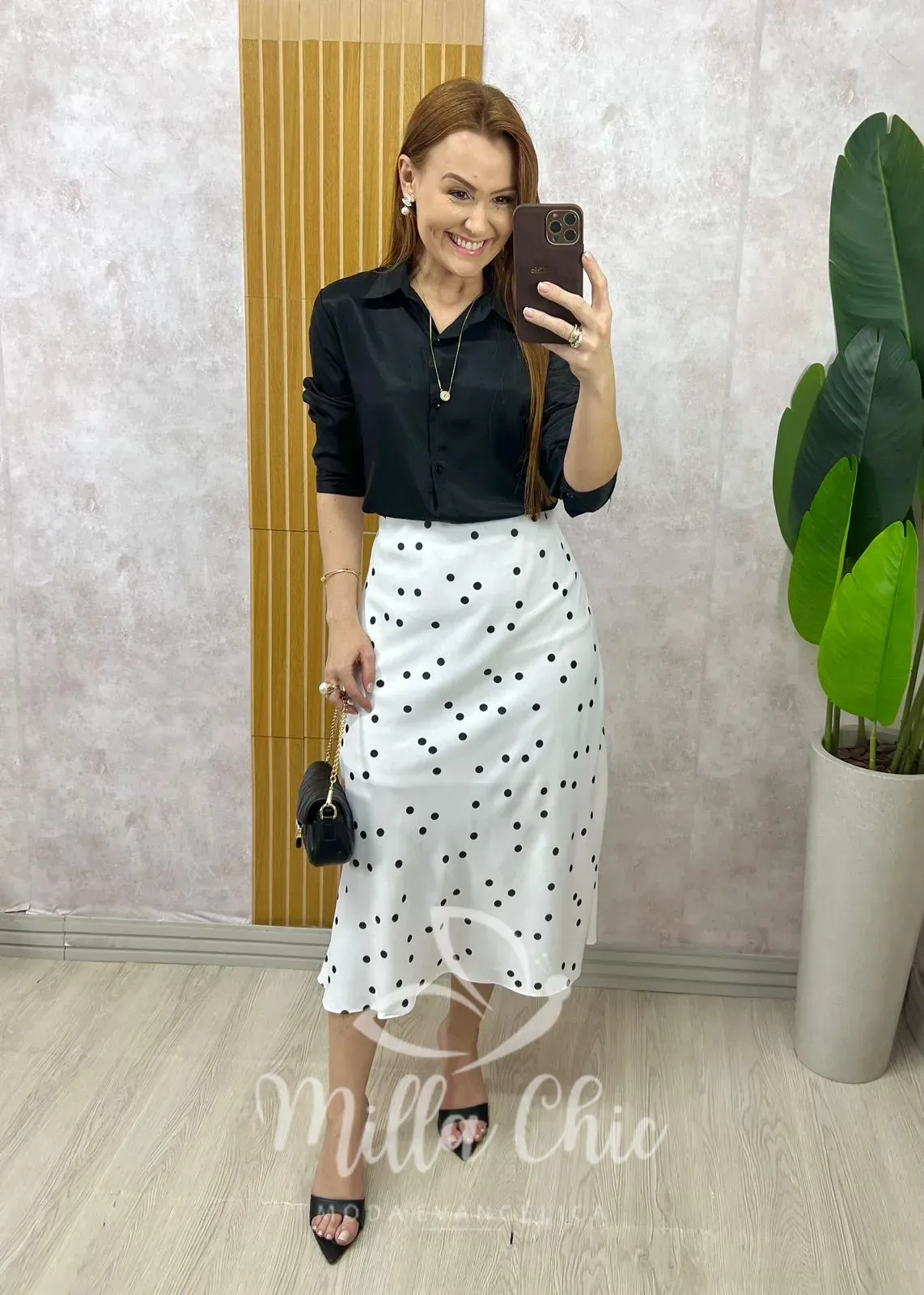 Milla Chic – Saia Valéria – Branco de Poá Milla Chic - Saia Valéria - Branco de Poá