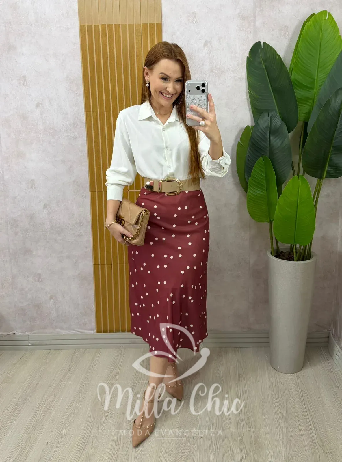 Milla Chic – Saia Valéria – Póa Burgundy Milla Chic - Saia Valéria - Póa Burgundy