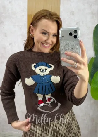 Milla Chic - Suéter Ursinha Chic em Tricot - Preto (cópia)