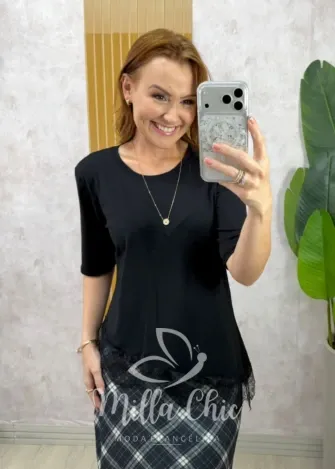 Milla Chic - T-shirt Évora - Preta