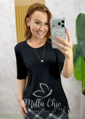 Milla Chic – T-shirt Évora – Preta Milla Chic - T-shirt Évora - Preta