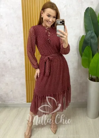 Milla Chic - Vestido Alicia - Burgundy (cópia)