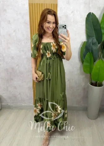 Milla Chic - Vestido Armênia em Viscosarja - Verde
