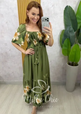 Milla Chic - Vestido Armênia em Viscosarja - Verde