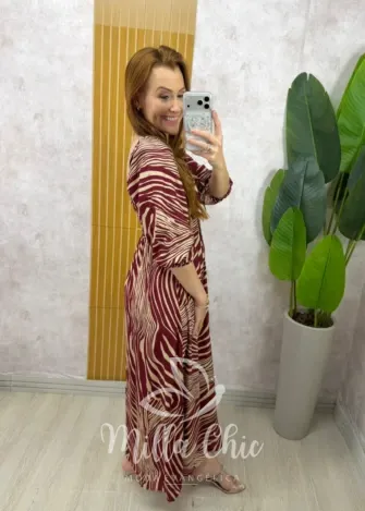 Milla Chic - Vestido Catarina em Viscosarja - Cherry