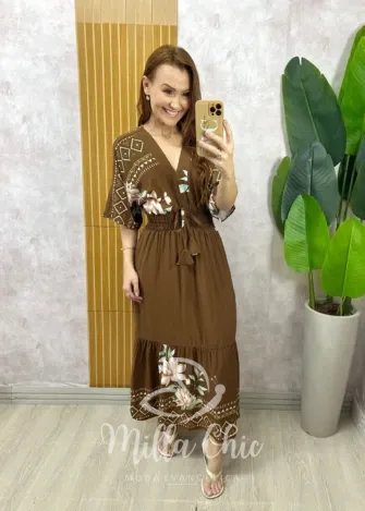 Milla Chic - Vestido Chiara - Marrom