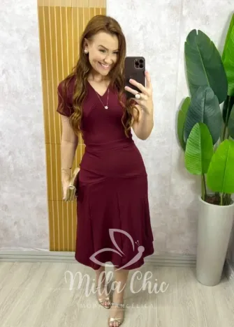 Milla Chic - Vestido Cláudia Elegance - Azul Marinho (cópia)