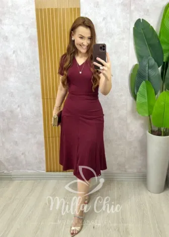 Milla Chic - Vestido Cláudia Elegance - Azul Marinho (cópia)