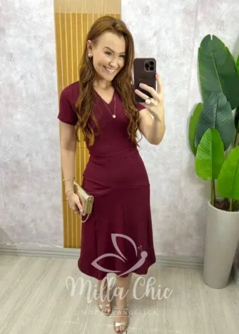 Milla Chic - Vestido Cláudia Elegance - Azul Marinho (cópia)