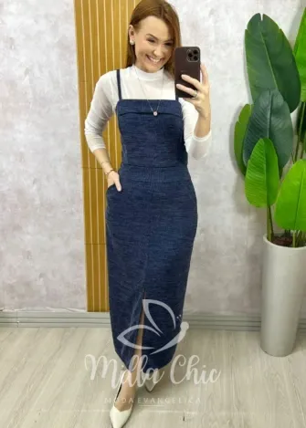 Milla Chic - Vestido Dual Chic Melange - Azul Jeans