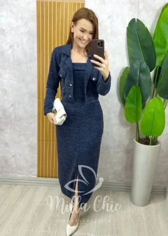 Milla Chic - Vestido Dual Chic Melange - Marrom (cópia)