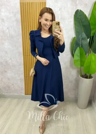 Milla Chic - Vestido Ester - Azul Marinho