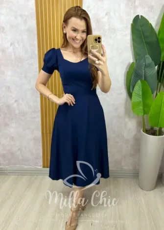 Milla Chic - Vestido Ester - Azul Marinho