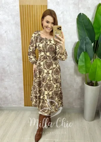 Milla Chic - Vestido Eugênia - Marrom