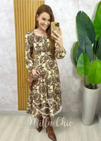 Milla Chic - Vestido Eugênia - Marrom