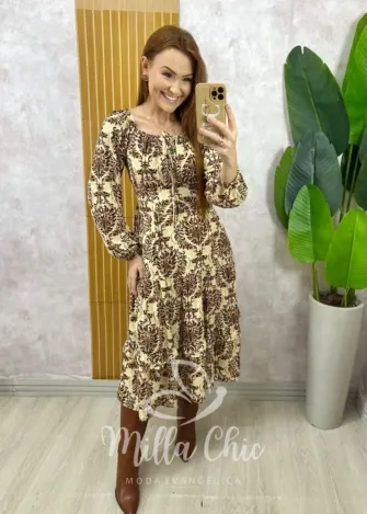 Milla Chic - Vestido Eugênia - Marrom