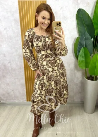 Milla Chic - Vestido Eugênia - Marrom