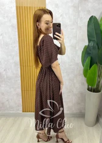 Milla Chic - Vestido Geórgia  Em Viscolinho - Azul Marinho (cópia)