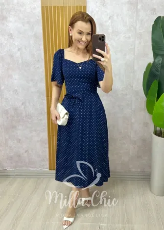 Milla Chic - Vestido Geórgia  Em Viscolinho - Verde (cópia)