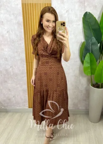 Milla Chic – Vestido Gioconda – Marrom Milla Chic - Vestido Gioconda - Marrom
