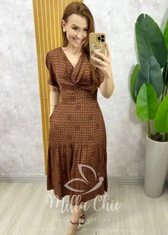 Milla Chic - Vestido Gioconda - Marrom