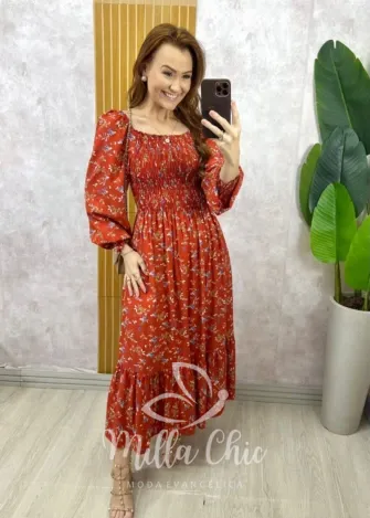 Milla Chic - Vestido Livia Romance - Vermelho