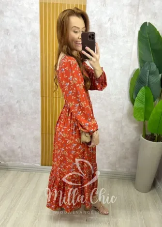 Milla Chic - Vestido Livia Romance - Vermelho