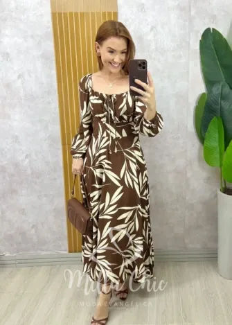 Milla Chic - Vestido Lótus - Marrom
