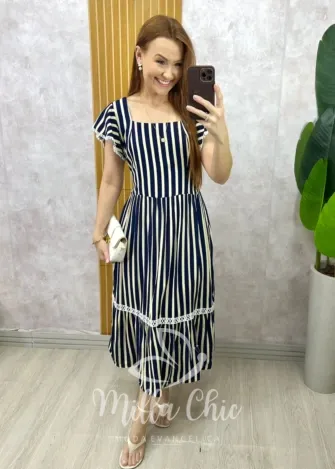Milla Chic - Vestido Miriam - Azul Marinho