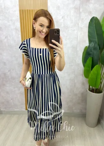 Milla Chic - Vestido Miriam - Azul Marinho