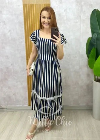 Milla Chic – Vestido Miriam – Azul Marinho Milla Chic - Vestido Miriam - Azul Marinho