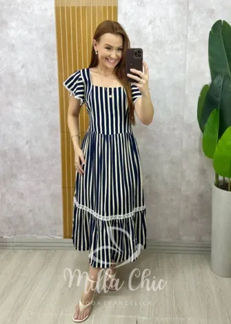 Milla Chic - Vestido Miriam - Azul Marinho