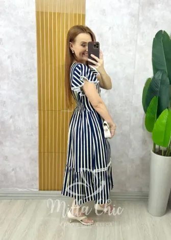 Milla Chic - Vestido Miriam - Azul Marinho