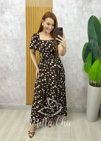 Milla Chic - Vestido Natura Class - Marrom