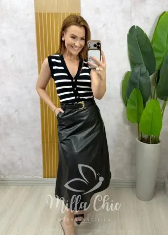 Milla Chic - Blusa Colete Carol - P&B