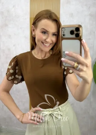 Milla Chic - Blusa Eloá malha - Azul (cópia)