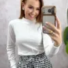 Milla Chic - Blusa Iara Manga longa canelada - Preta (cópia)