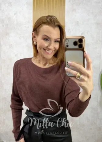 Milla Chic - Blusa Monte Carlo em Tricot modal - Açaí (cópia)