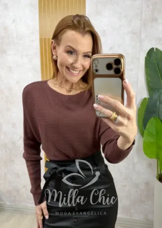 Milla Chic - Blusa Monte Carlo em Tricot modal - Açaí (cópia)