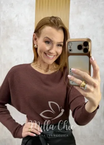 Milla Chic - Blusa Monte Carlo em Tricot modal - Açaí (cópia)