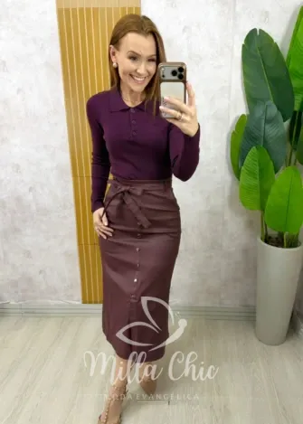 Milla Chic - Blusa Serena Modal - Açaí