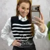 Milla Chic - Camisa Colete Parisiense - P&B